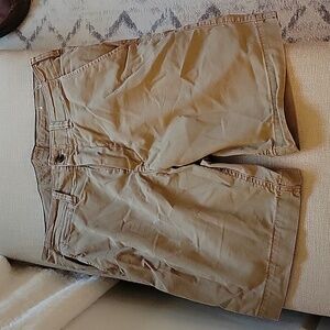 Men's American Eagle Next Level Flex Size 32 Flat Front, Khaki Shorts